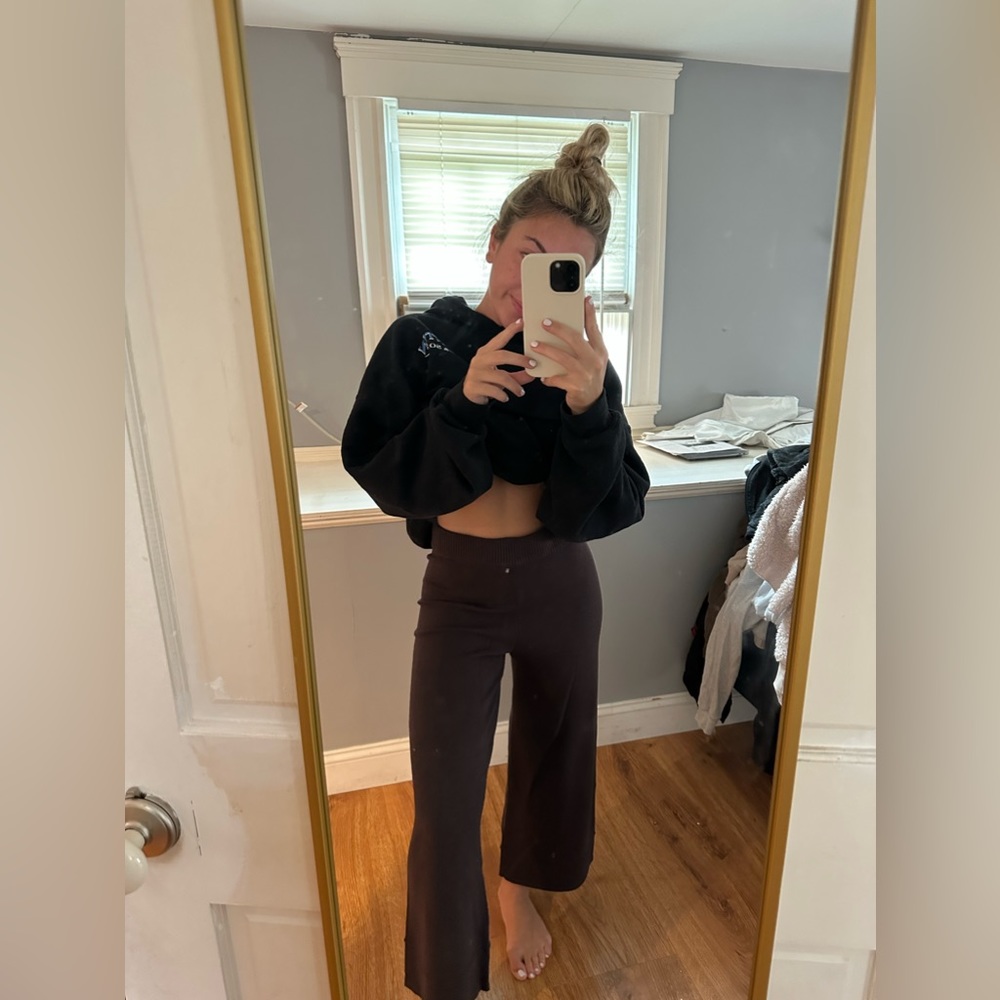 Brown The Drop Wide-Leg Knit Pants